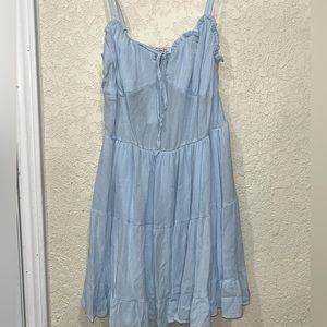 Baby Doll Light Blue Summer Strap Women Dress